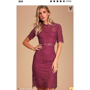 Lulu’s Remarkable Burgundy Lace Dress
